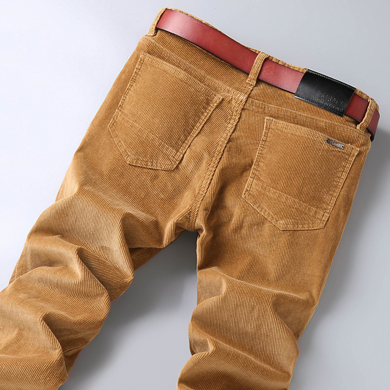 Leather Work Pants - Cotton Corduroy Casual Pants Men's Autumn