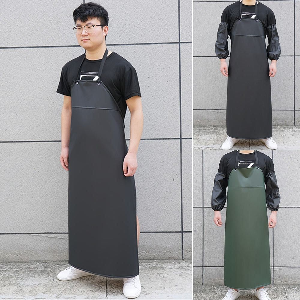Leatherwork Apron - Durable PU Leather Kitchen Apron Waterproof