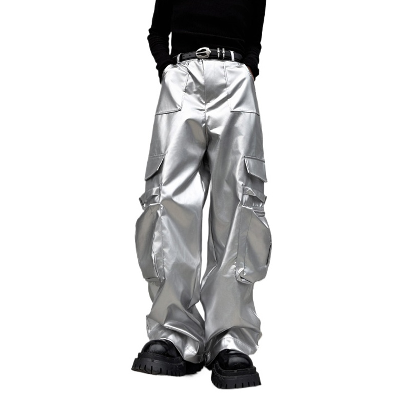 Silver Leather Pant Men Street - Leather Work Pants recension och pris