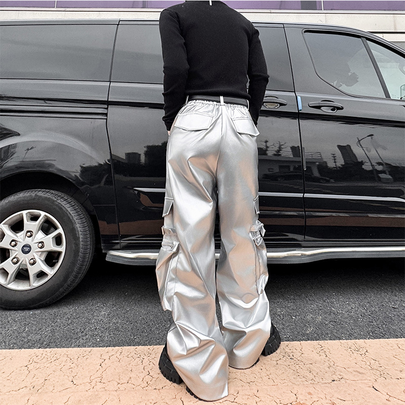 Silver Leather Pant Men Street - Leather Work Pants recension och pris