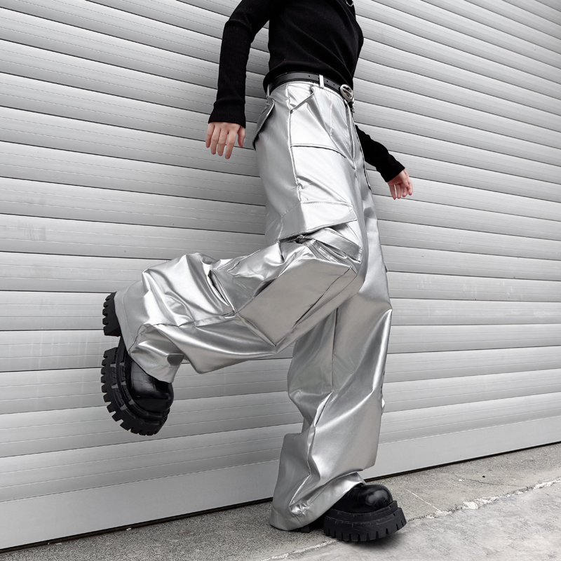 Silver Leather Pant Men Street - Leather Work Pants recension och pris