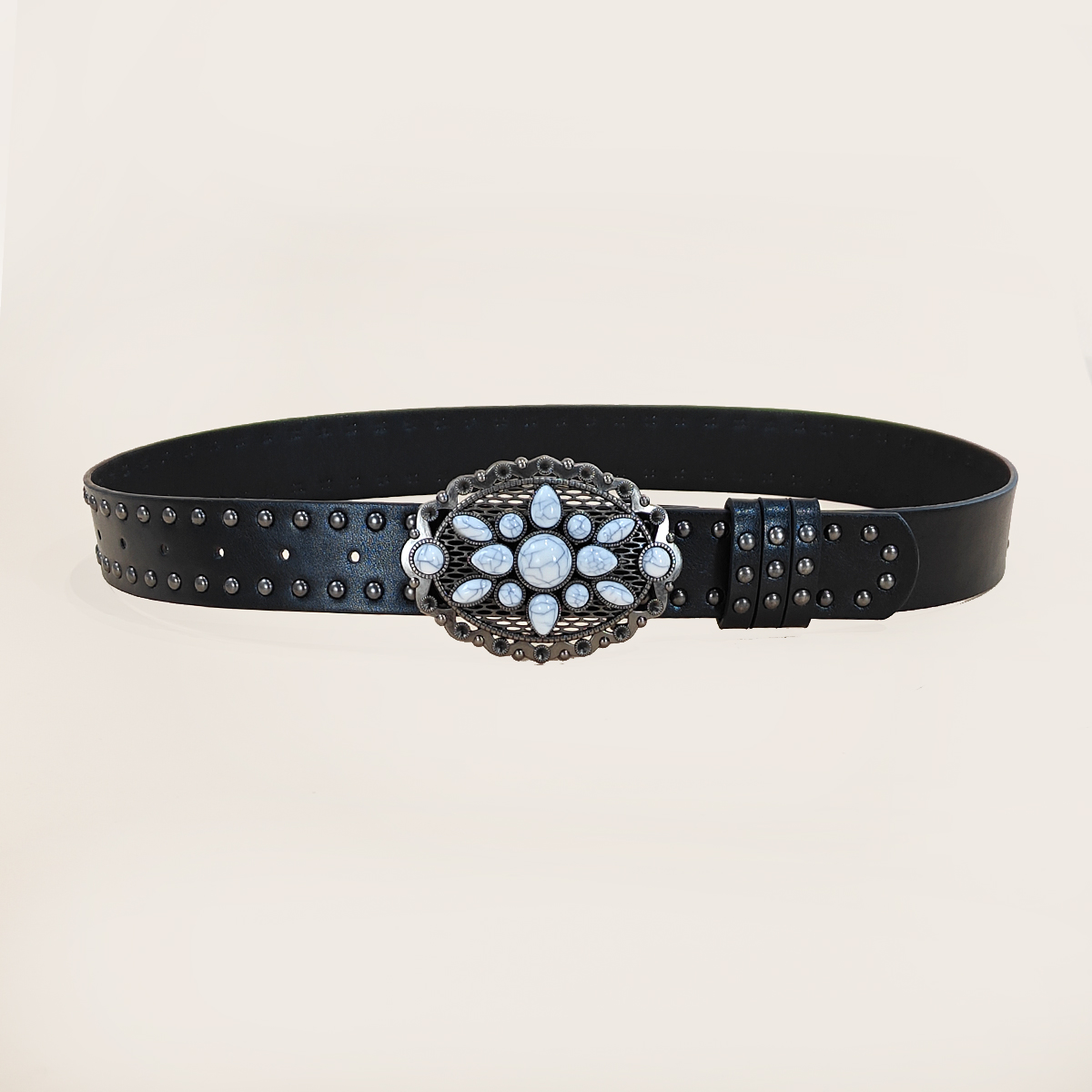 Men and women's casual Punk Ri - Leather Works Belt recension och pris