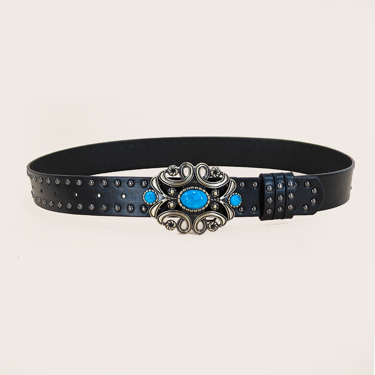 Men and women's casual Punk Ri - Leather Works Belt recension och pris