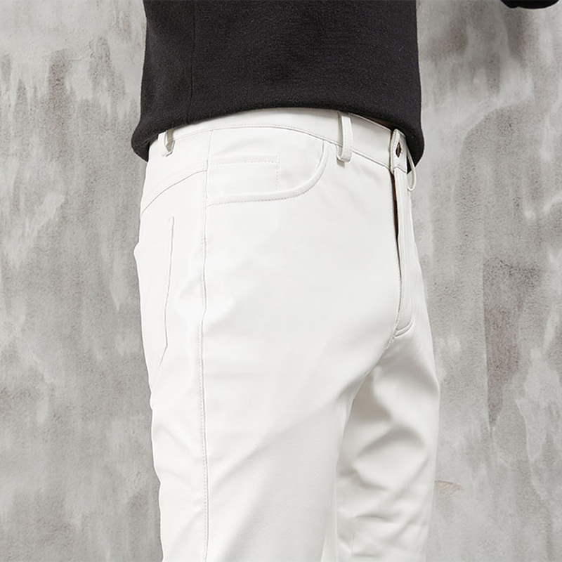 Men's Leather Pants Skinny Fit - Leather Work Pants recension och pris
