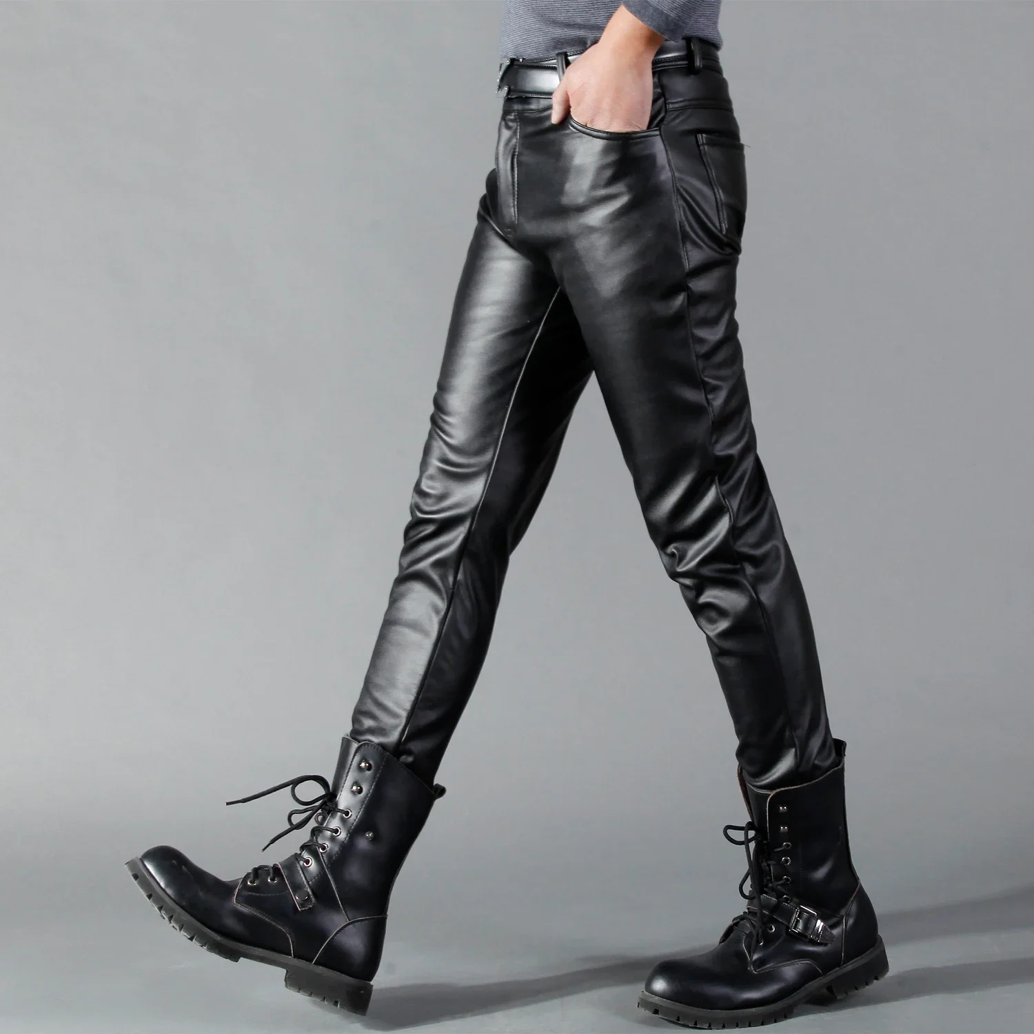 Men's Leather Pants Skinny Fit - Leather Work Pants recension och pris