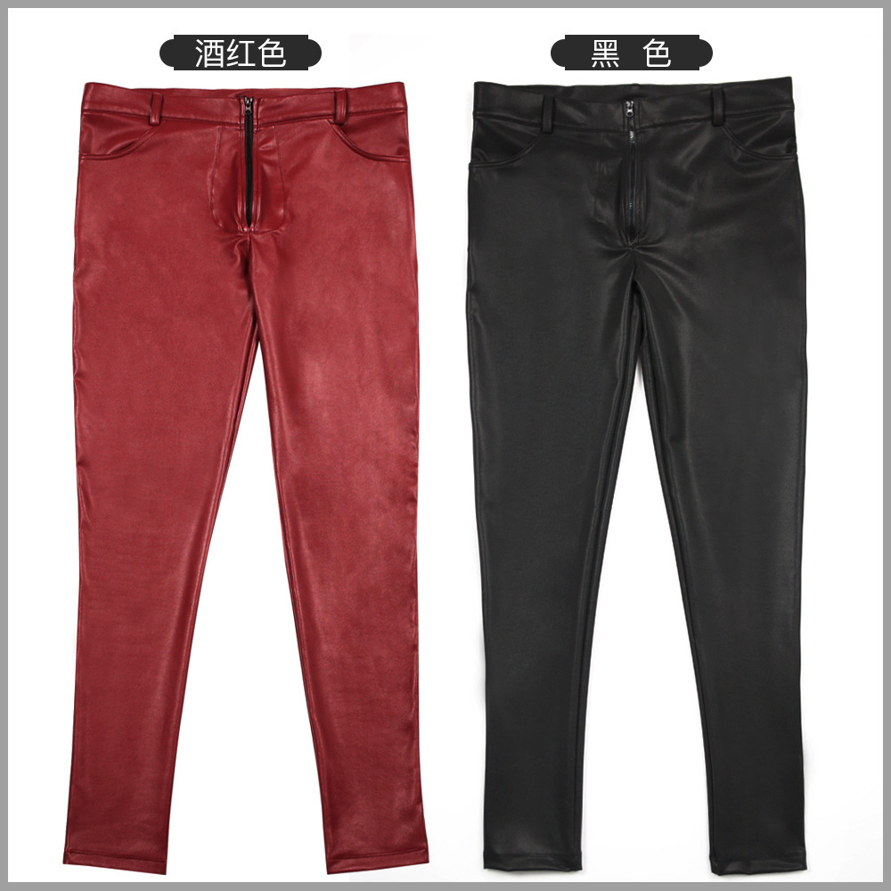 Men's PU Leather Skinny Jeans  - Leather Work Pants recension och pris