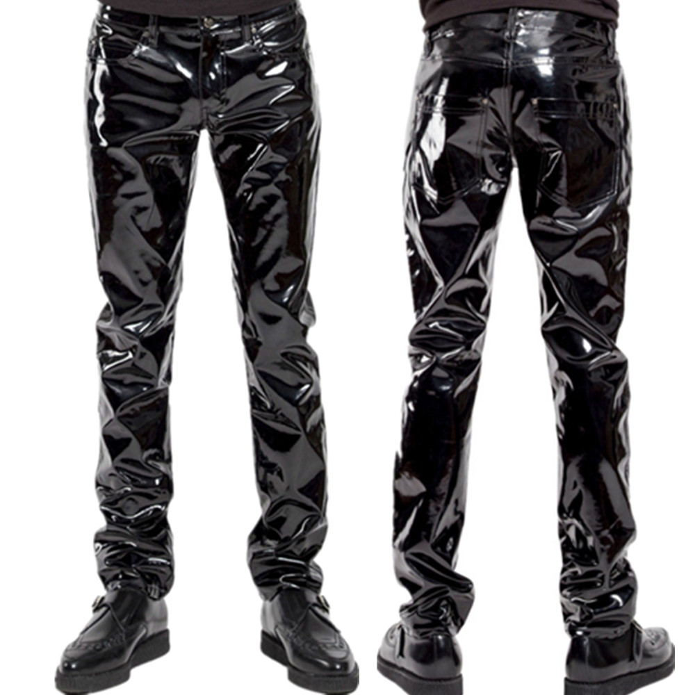 Shiny PVC Latex Trousers Men M - Leather Work Pants recension och pris