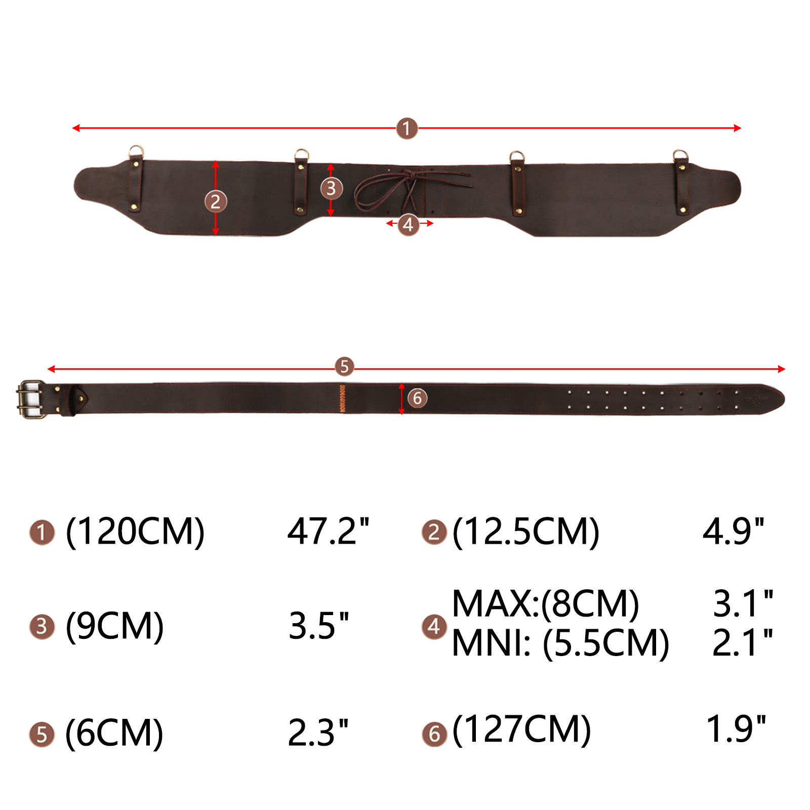 Tourbon Padded Leather Work Be - Leather Works Belt recension och pris