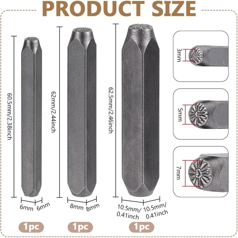 3Pcs Metal Punch Stamp Heart M - Leather Work In Art recension och pris