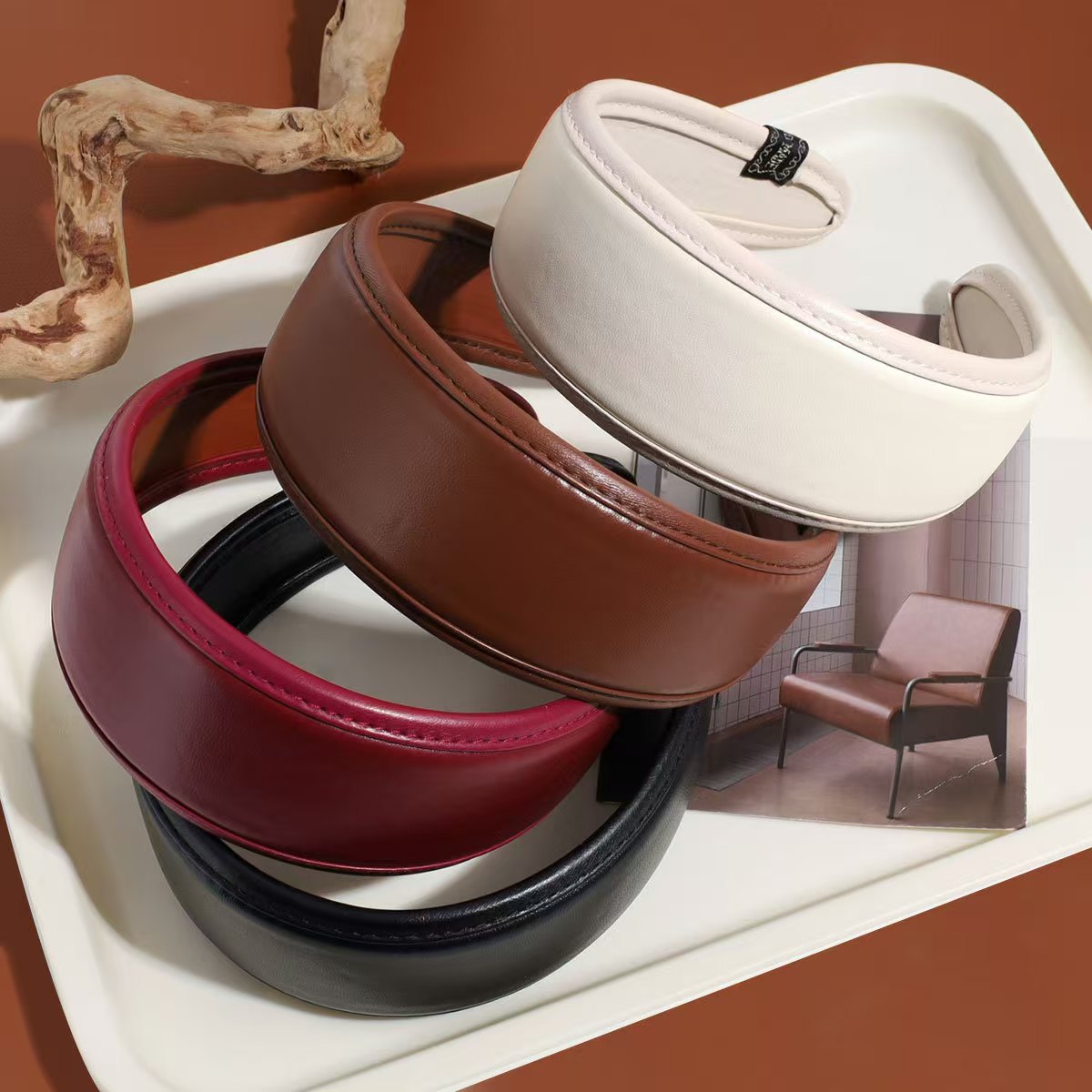 Retro Leather Headband for Wom - Leatherwork Rings recension och pris