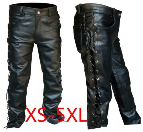 Medieval Pants Men Gothic Long - Leather Work Pants recension och pris