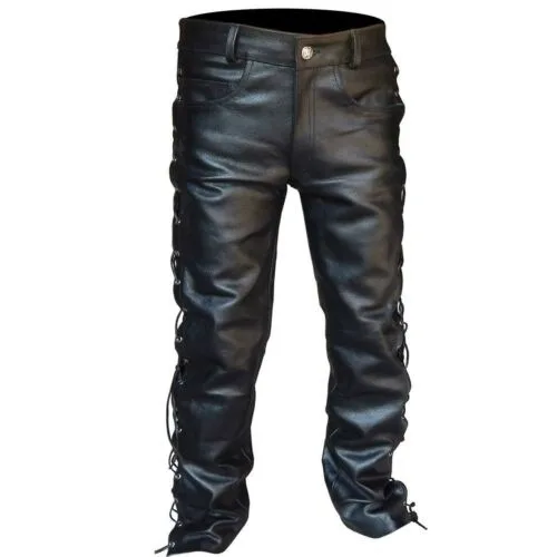 Medieval Pants Men Gothic Long - Leather Work Pants recension och pris