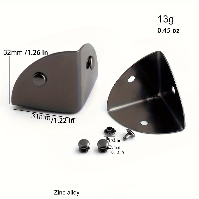 4PCS Metal Triangle Corner Pro - Leatherwork Hardware recension och pris